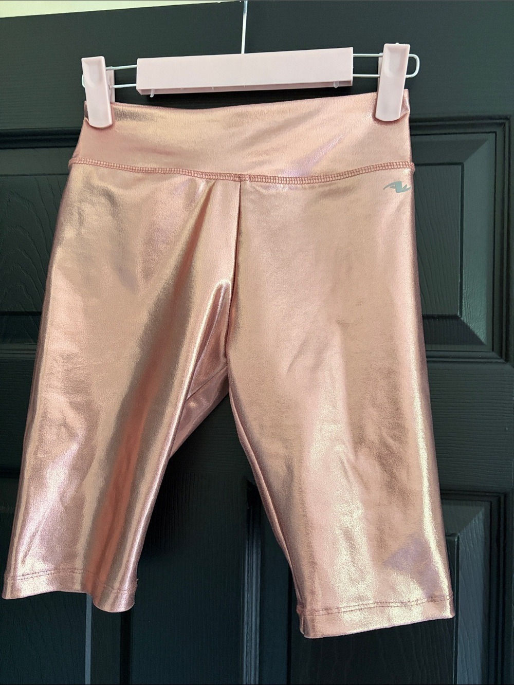 Athletic Works Metallic Rose Gold Girls Bike Shorts